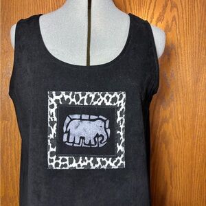 Sweet Jessie Black Maxi Dress with Elephant Design - size 6 tall.